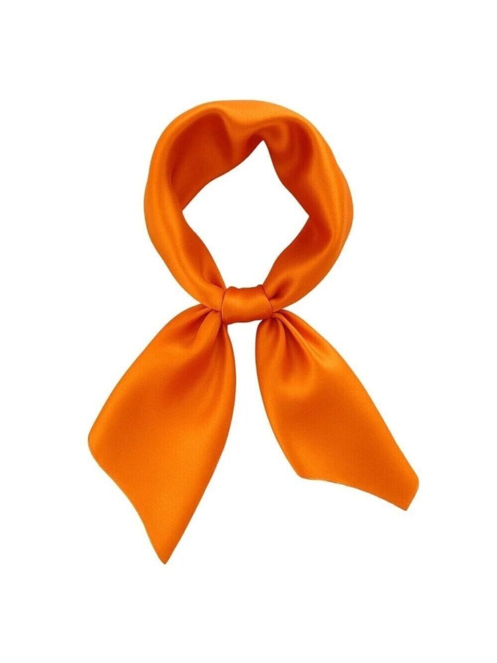 Orange Satin Scarf 19x19, Western Cowboy Cowgirl Bandana, Boho Coastal Ranch Wea